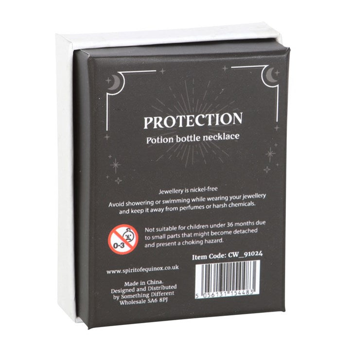 Protection Potion Black Obsidian Crystal Chip Necklace