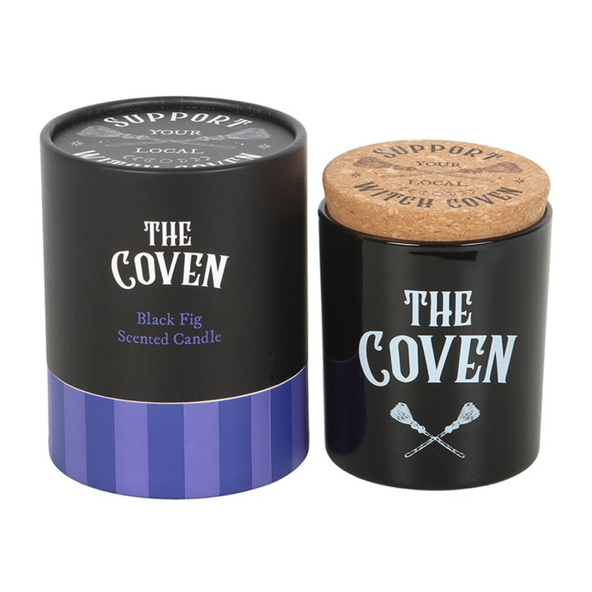 The Coven Black Fig Scented Glass Candle with Cork Lid