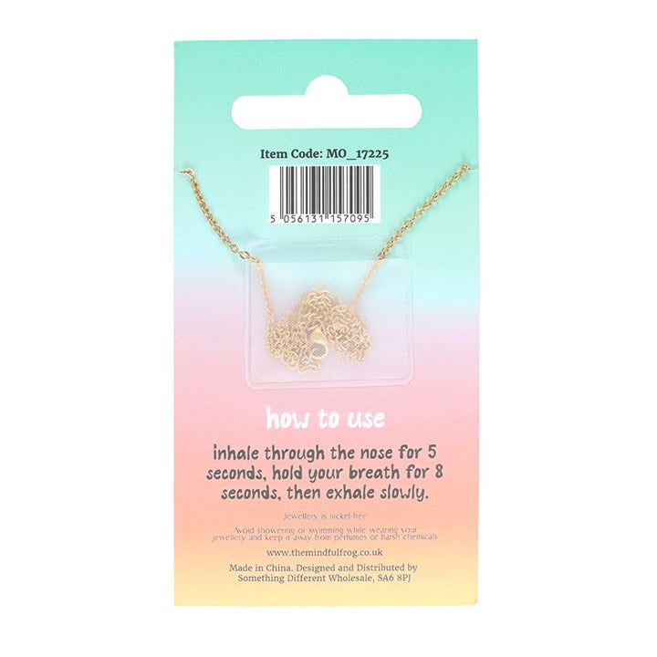 Gold Tone Anti-Anxiety Breathing Metal Necklace