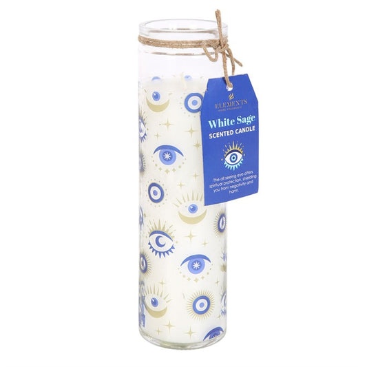All Seeing Eye White Sage Candle in Glass Tube