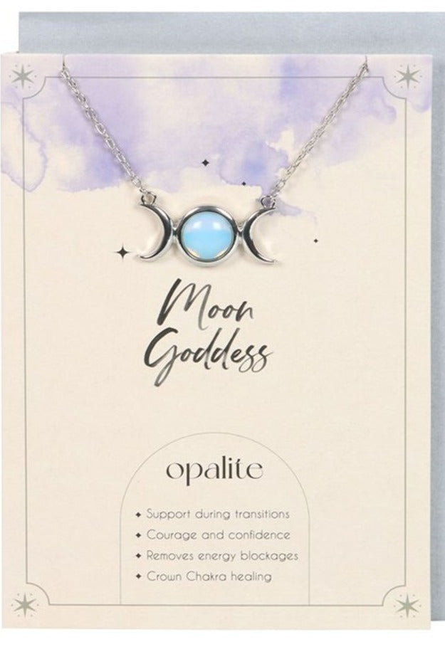 Opalite Triple Moon Necklace Card